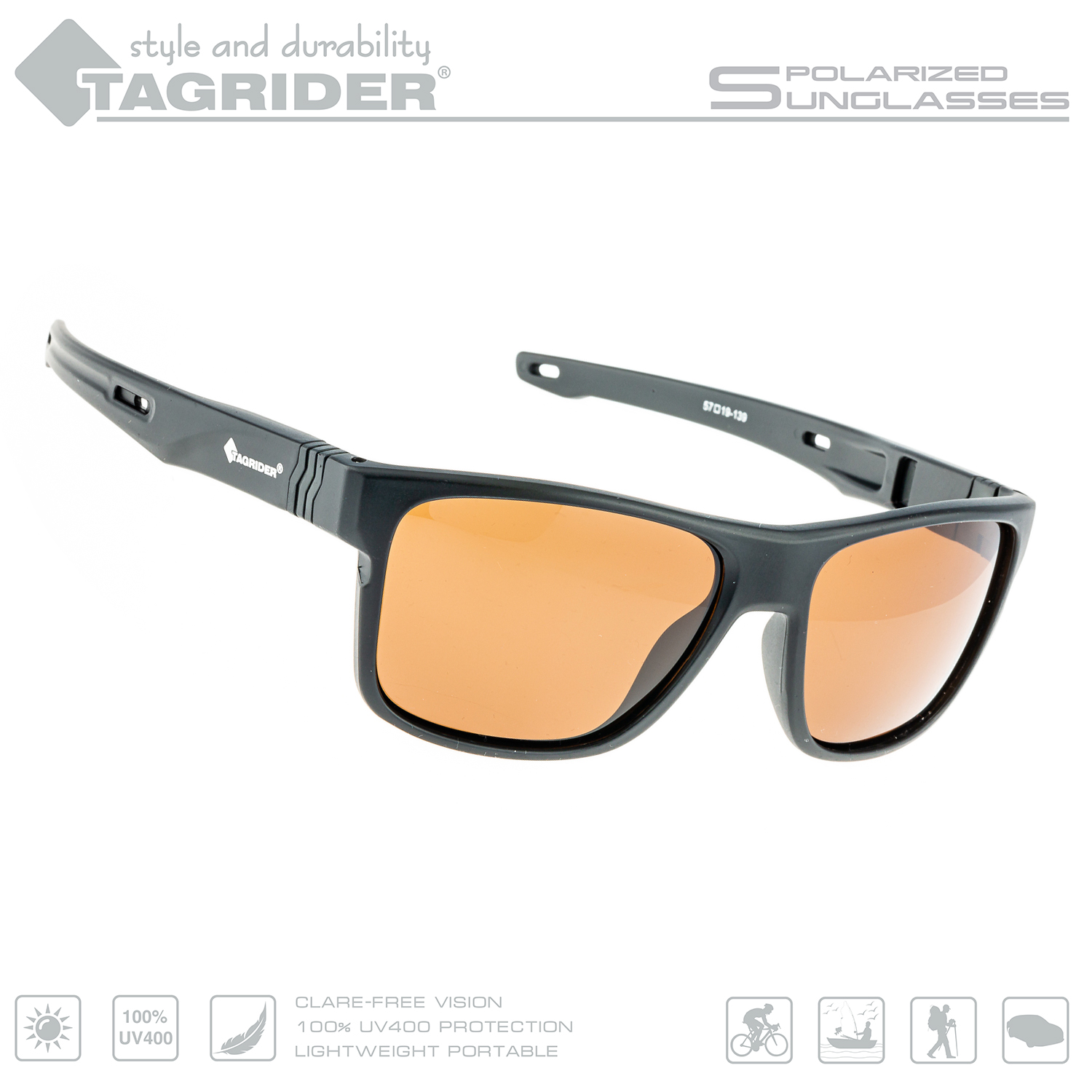 

Солнцезащитные очки унисекс Tagrider N05 коричневые, N05