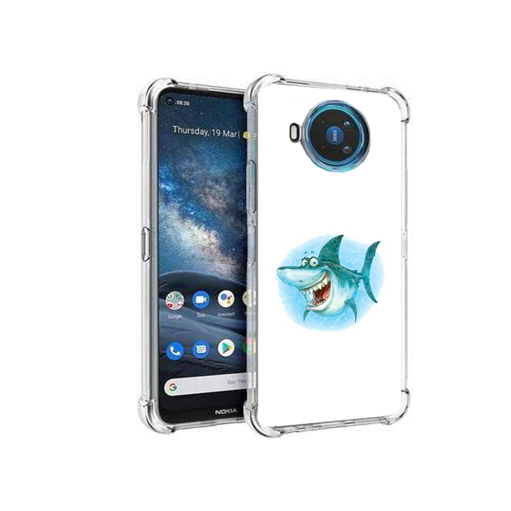 

Чехол MyPads Tocco для Nokia X100 веселая акула (PT227057.109.261), Прозрачный, Tocco