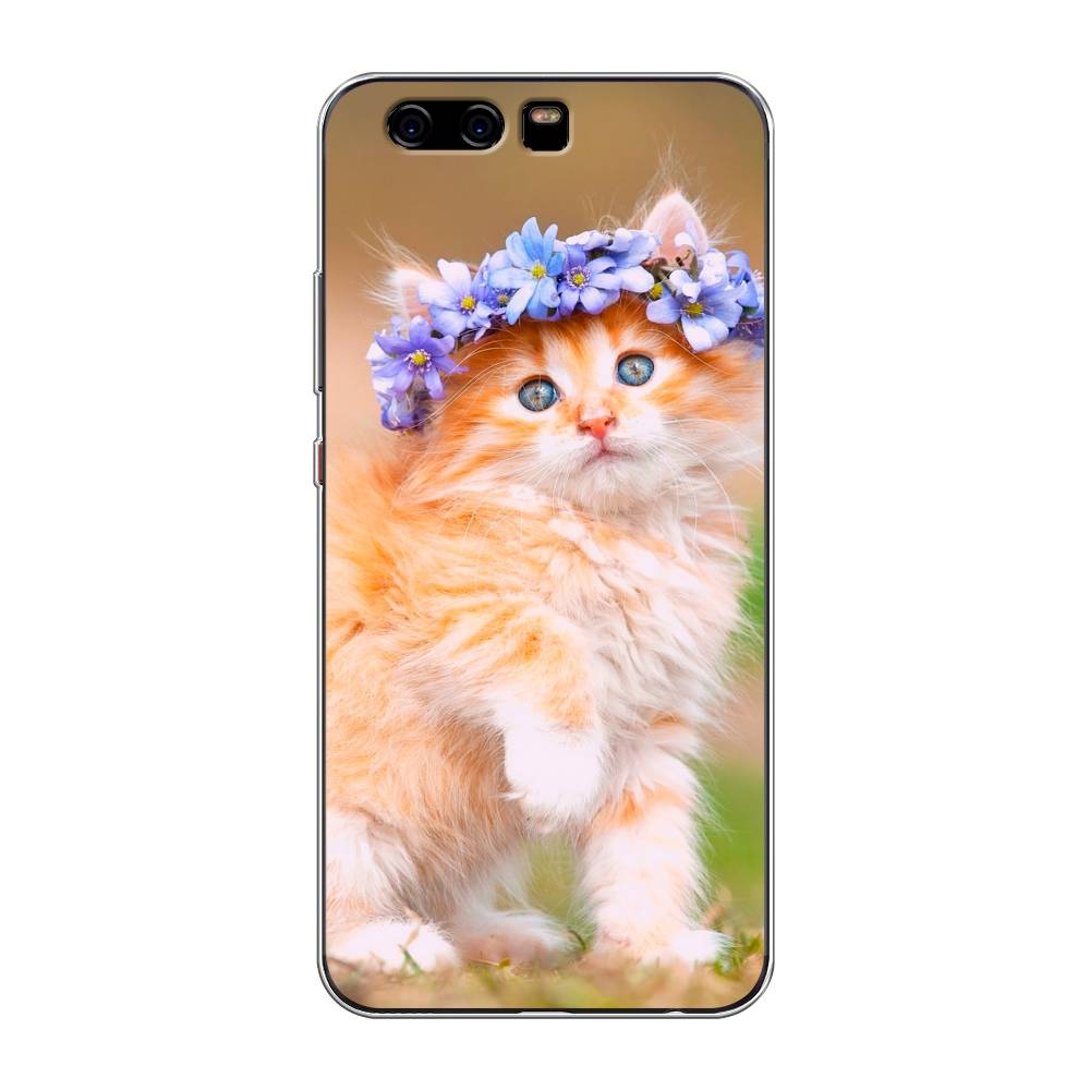 

Чехол Awog на Huawei P10 "Рыжий кот в венке", Разноцветный, 62250-1