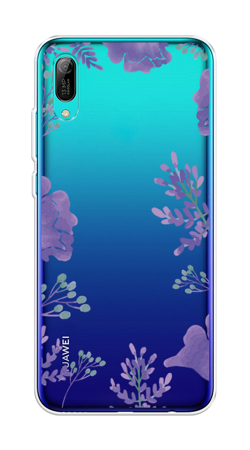 

Чехол Awog на Huawei Y6 Pro (Prime) 2019 "Сиреневая цветочная рамка", Прозрачный;фиолетовый, 68150-8