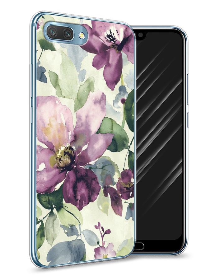 

Чехол Awog на Honor 10 "Сиреневые цветы-акварель", Фиолетовый, 65350-10