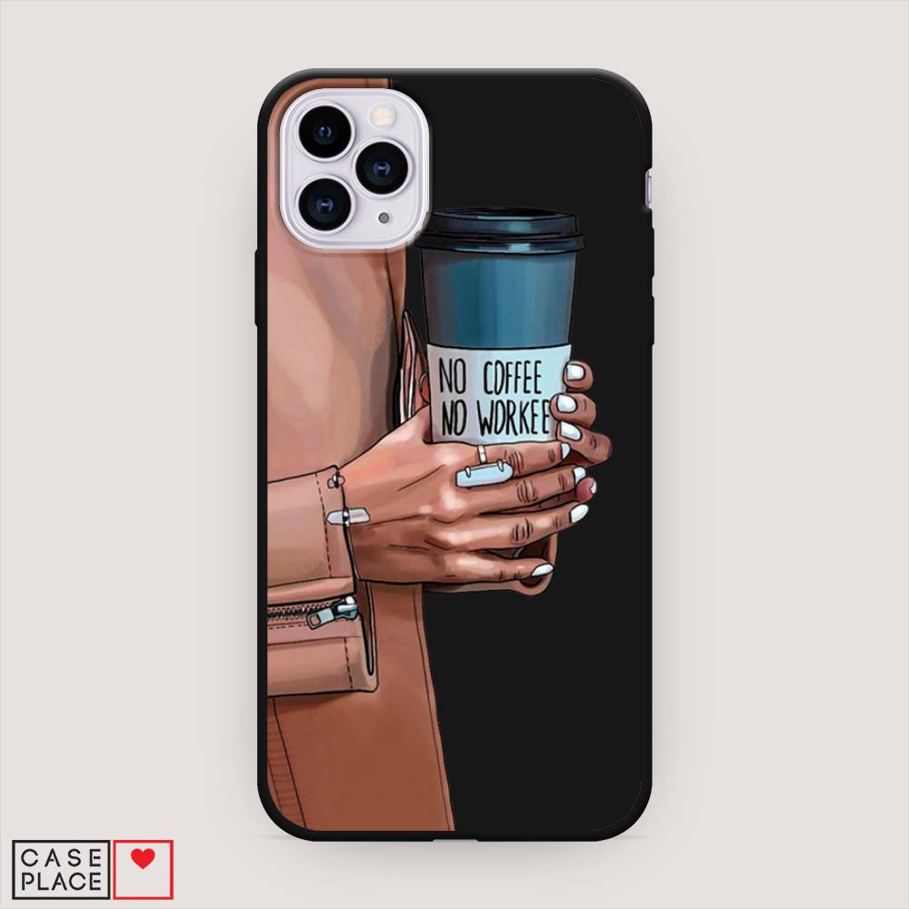 фото Матовый силиконовый чехол "no coffee" на apple iphone 11 pro awog