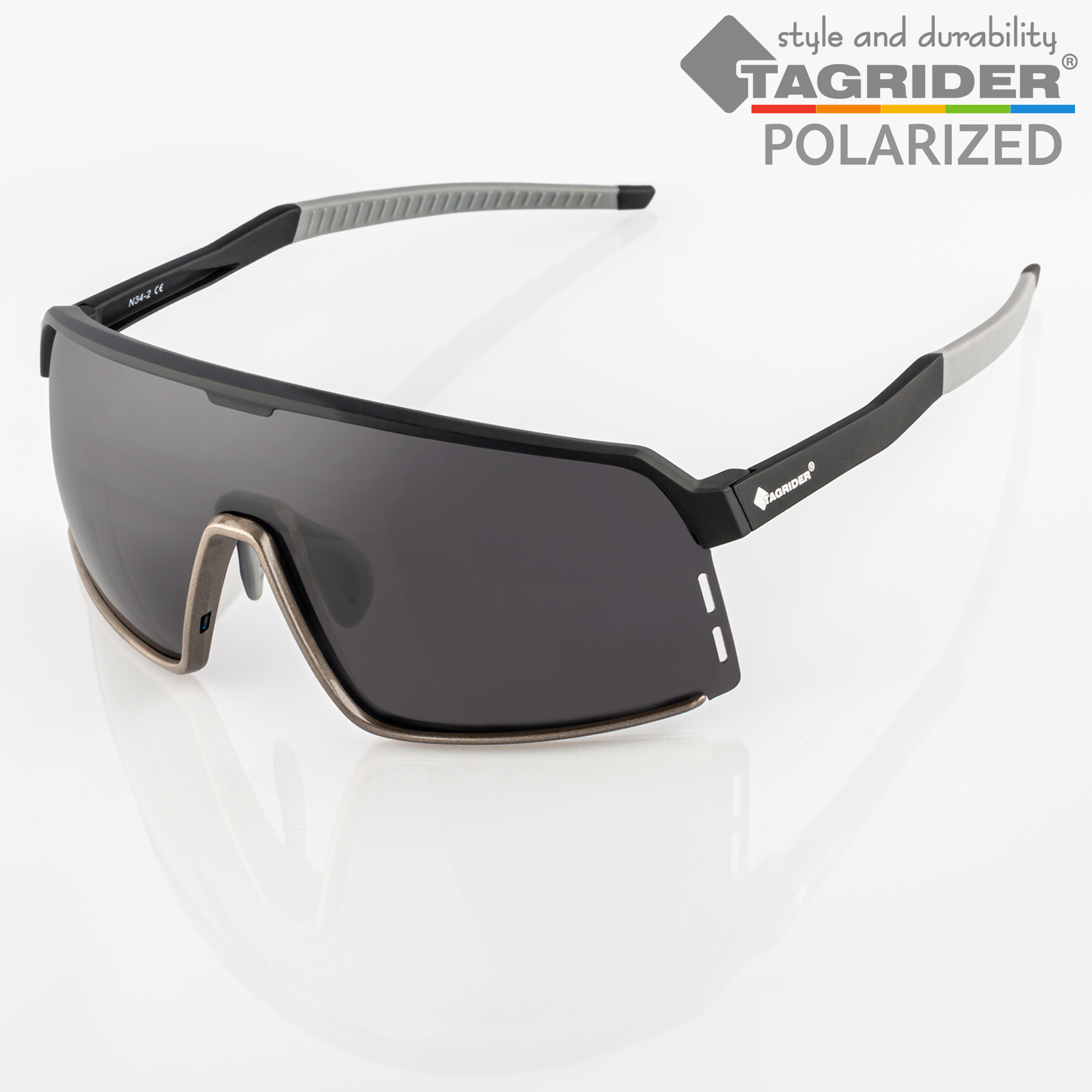 Спортивные солнцезащитные очки унисекс Tagrider N34 серые