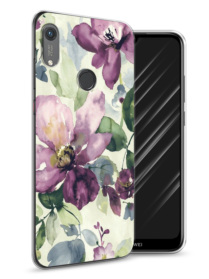 

Чехол Awog на Honor 8A (8A Pro/Prime) "Сиреневые цветы-акварель", Фиолетовый, 68750-10