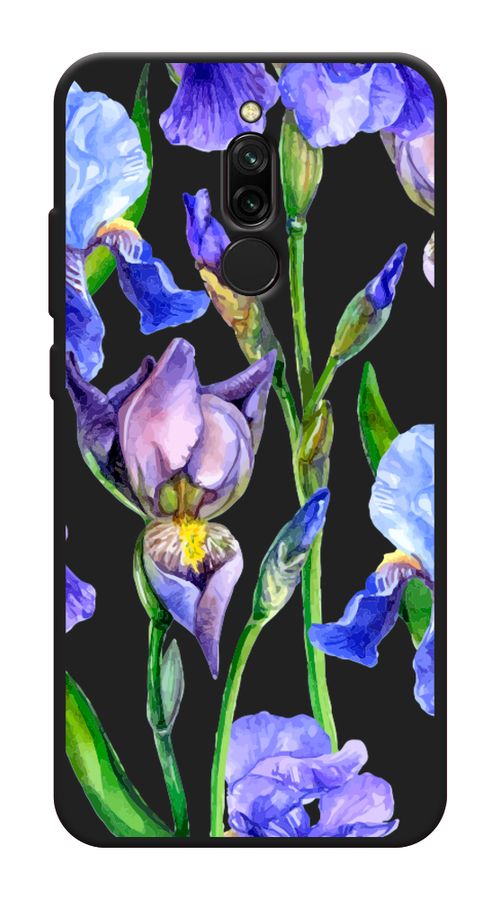 

Матовый силиконовый чехол "Синие ирисы" на Xiaomi Redmi 8, Разноцветный, 37152-1