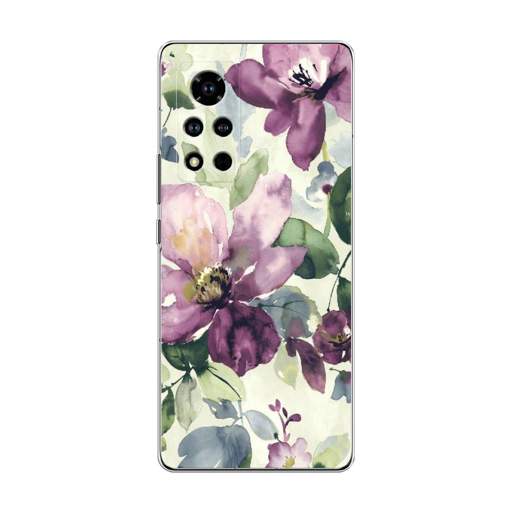 фото Чехол awog "сиреневые цветы-акварель" для honor v40