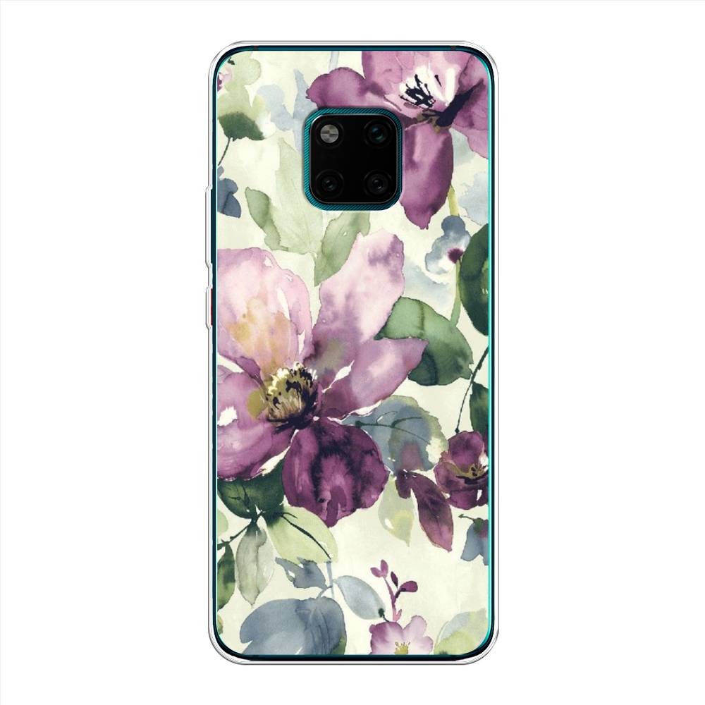 

Чехол Awog на Huawei Mate 20 Pro "Сиреневые цветы-акварель", Фиолетовый, 67050-10