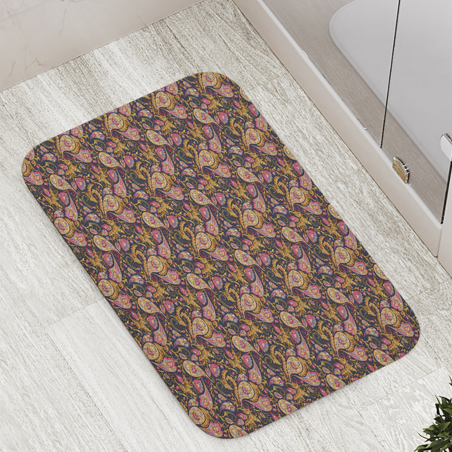 

Коврик противоскользящий JoyArty "Декоратив пейсли" для ванной, сауны, бассейна, 77х52 см, Декоратив пейсли