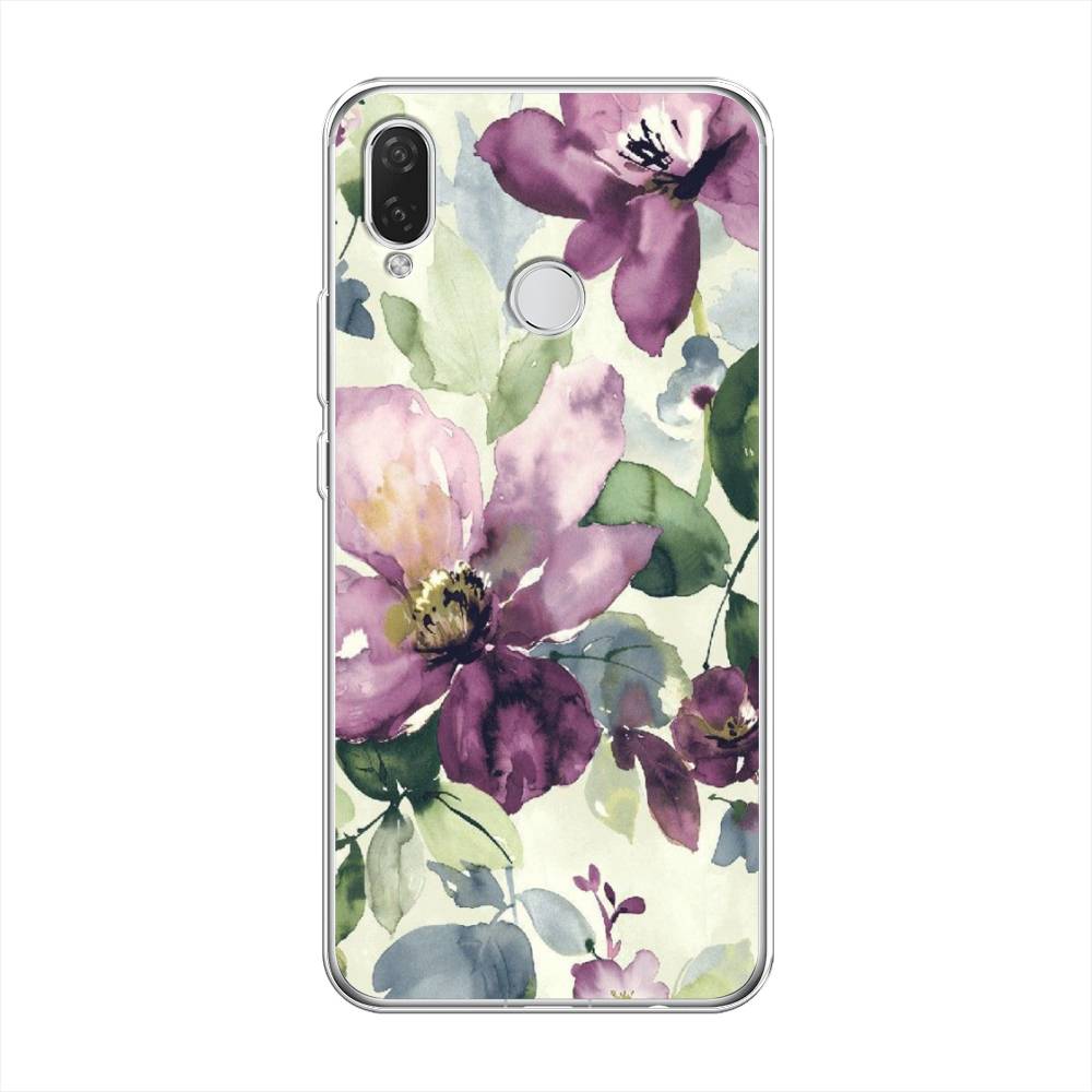 

Чехол Awog на Huawei Nova 3i "Сиреневые цветы-акварель", Фиолетовый, 68350-10