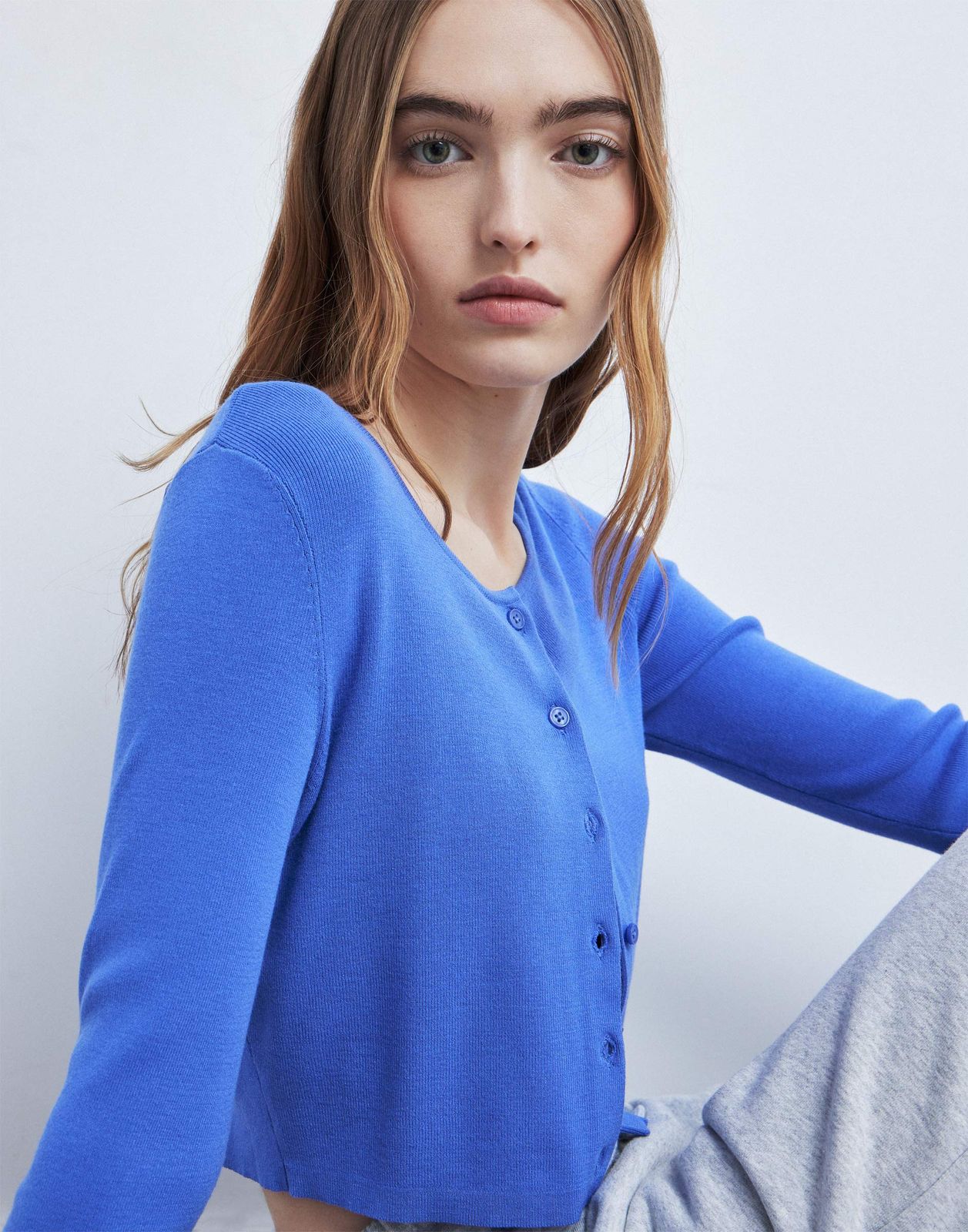 

Кардиган женский Gloria Jeans GSW005853 синий M (44-46), GSW005853