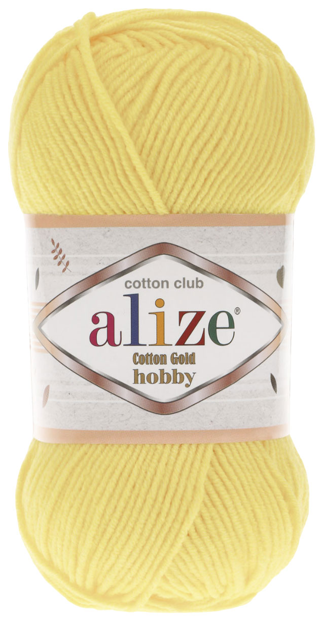 

Пряжа ALIZE Cotton Gold Hobby (187), светло-желтый, 5 шт. по 50 г