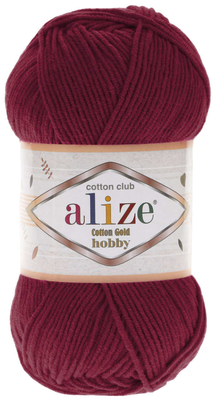 

Пряжа ALIZE Cotton Gold Hobby (390), гранат, 5 шт. по 50 г