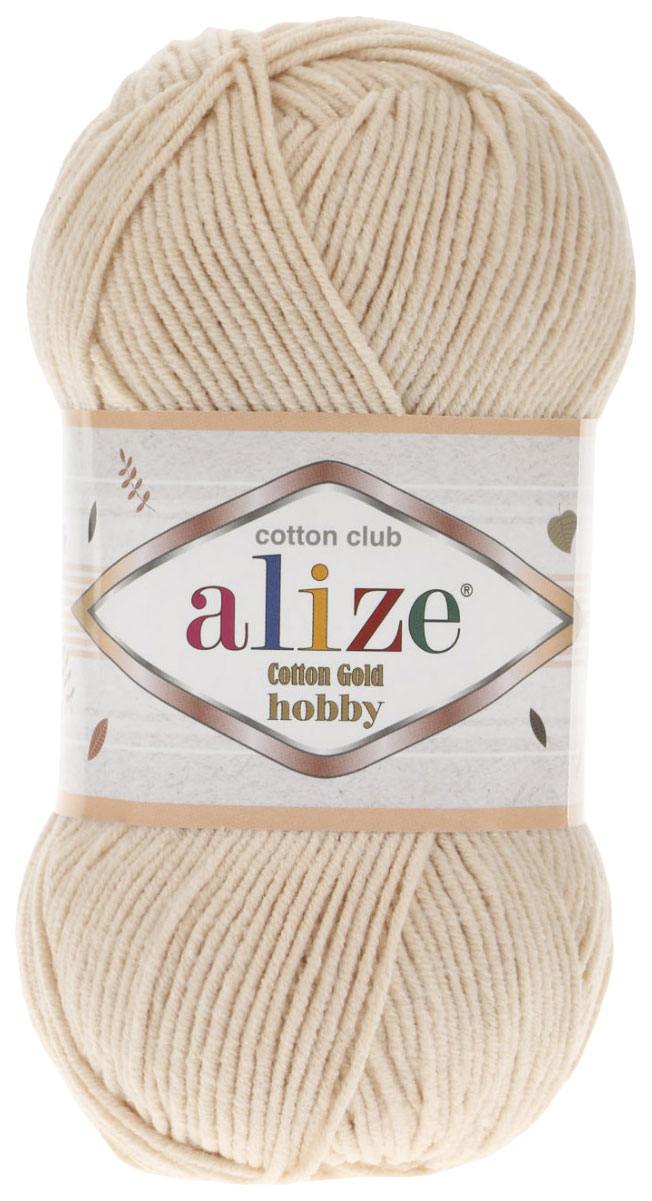 

Пряжа ALIZE Cotton Gold Hobby (67), экрю, 5 шт. по 50 г, Бежевый