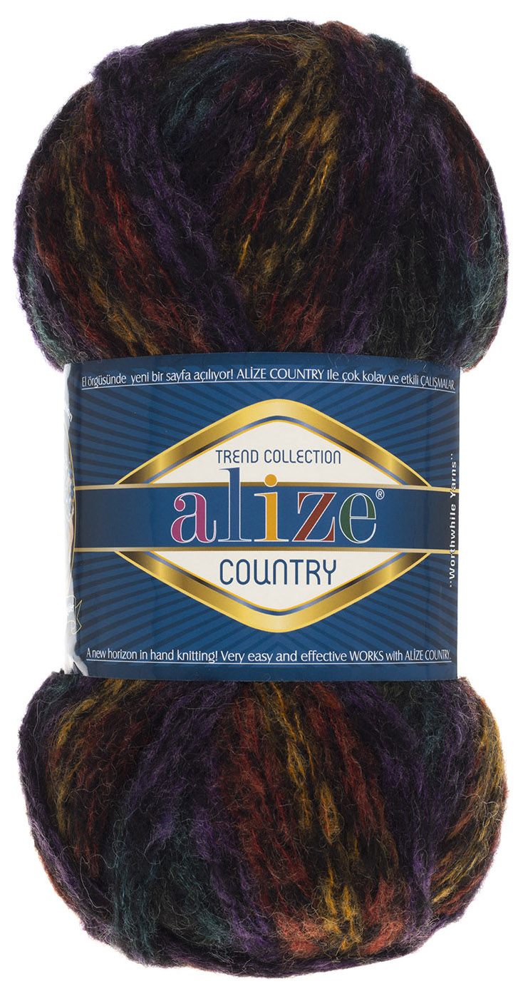 

Пряжа ALIZE Country new (5035), темно-радужный, 5 шт. по 100 г, Разноцветный