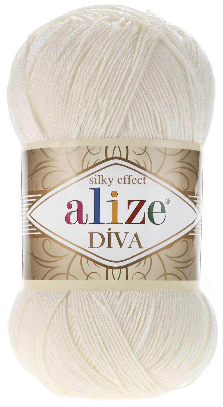 

Пряжа ALIZE Diva Silk effekt (62), молочный, 5 шт. по 100 г, Бежевый