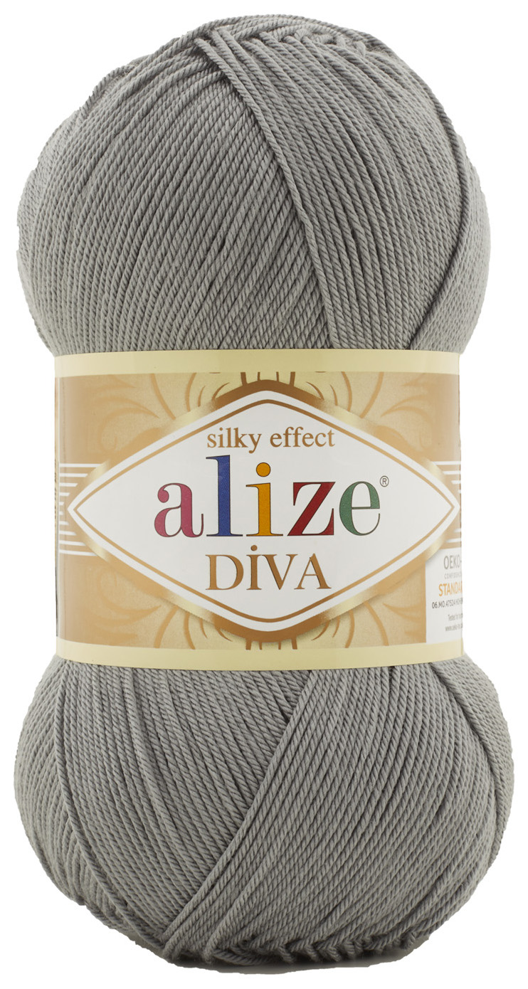 

Пряжа ALIZE Diva Silk effekt (87), сталь, 5 шт. по 100 г, Серый