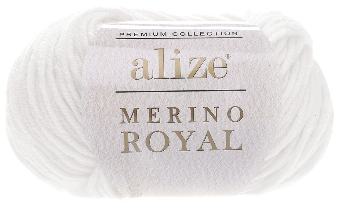 

Пряжа ALIZE Merino royal (55), ультра белый, 5 шт. по 50 г