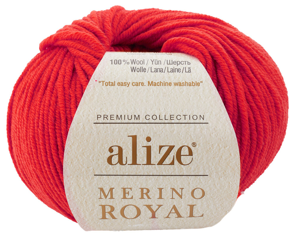 

Пряжа ALIZE Merino royal (56), красный, 5 шт. по 50 г