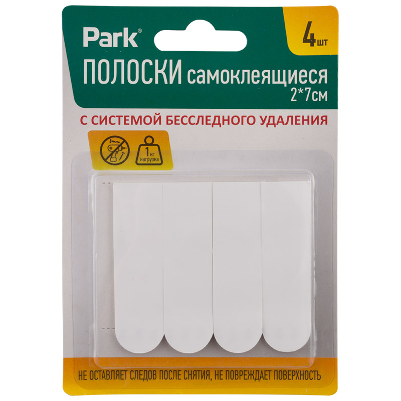 

Самоклеящиеся полоски, 2x7см, 4 шт (008364), Белый, 008364