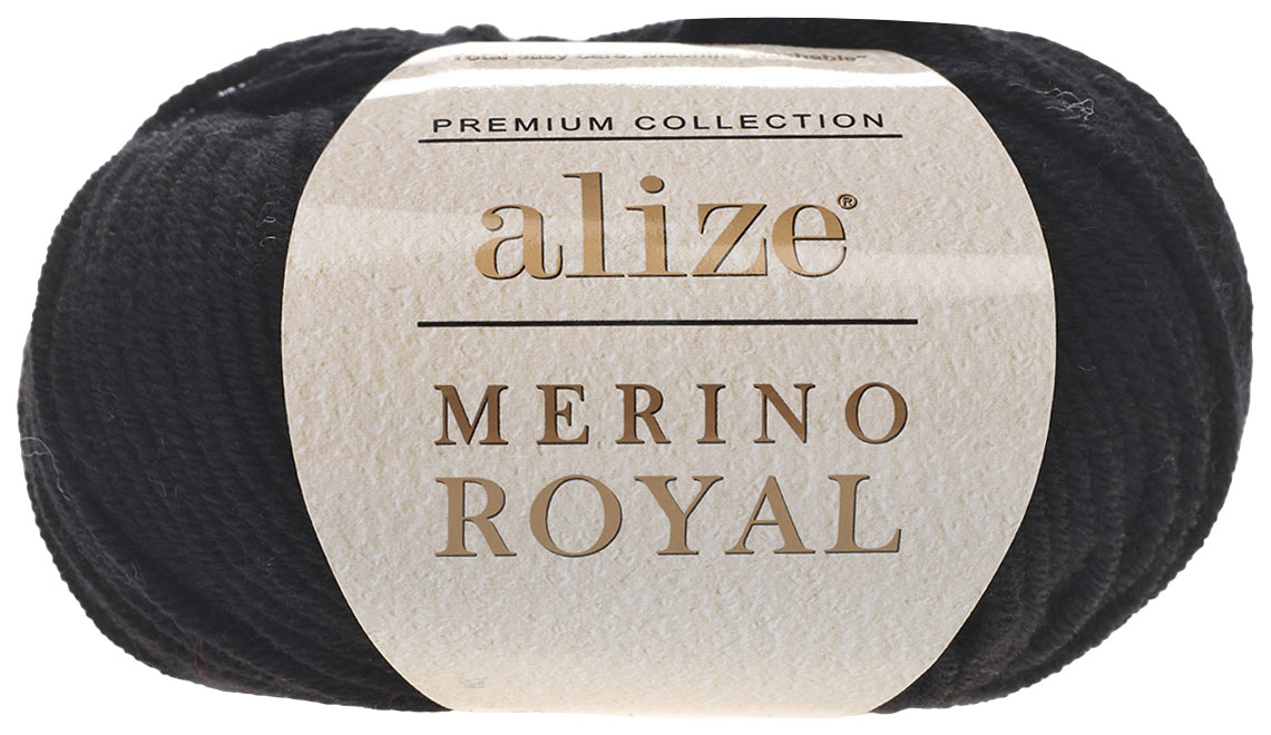 

Пряжа ALIZE Merino royal (60), черный, 5 шт. по 50 г