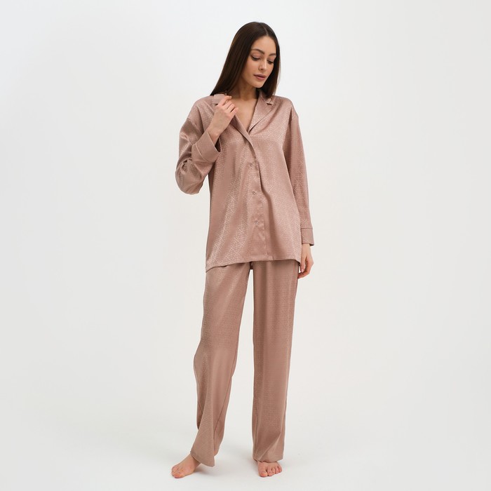 

Пижама женская KAFTAN Треугольники бежевая 48-50 RU, Бежевый, Треугольники