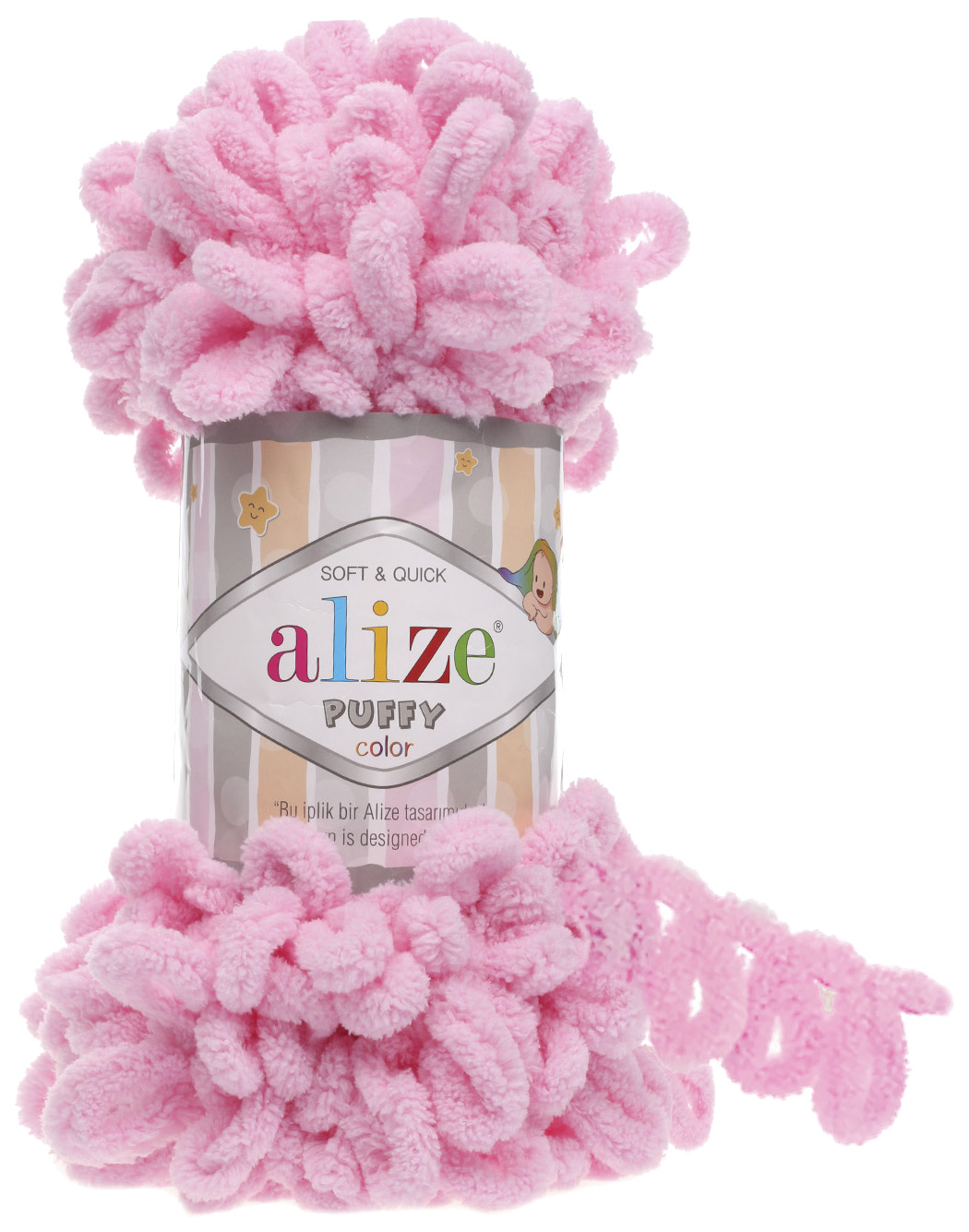 фото Пряжа alize puffy (185), астра, 5 шт. по 100 г