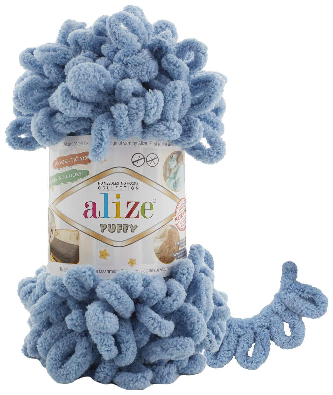 

Пряжа ALIZE Puffy (280), весеннее, 5 шт. по 100 г, Синий