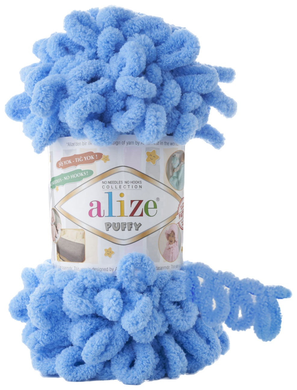 

Пряжа ALIZE Puffy (289), гиацинт, 5 шт. по 100 г, Голубой
