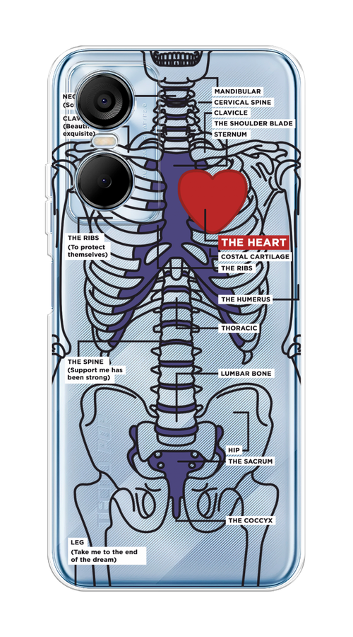 

Чехол на Tecno Pop 6 Pro "Скелет человека", Прозрачный;синий;красный, 302750-1