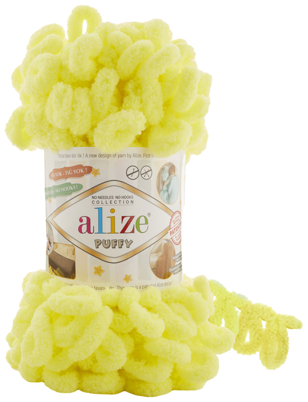 

Пряжа ALIZE Puffy (552), флав, 5 шт. по 100 г, Желтый