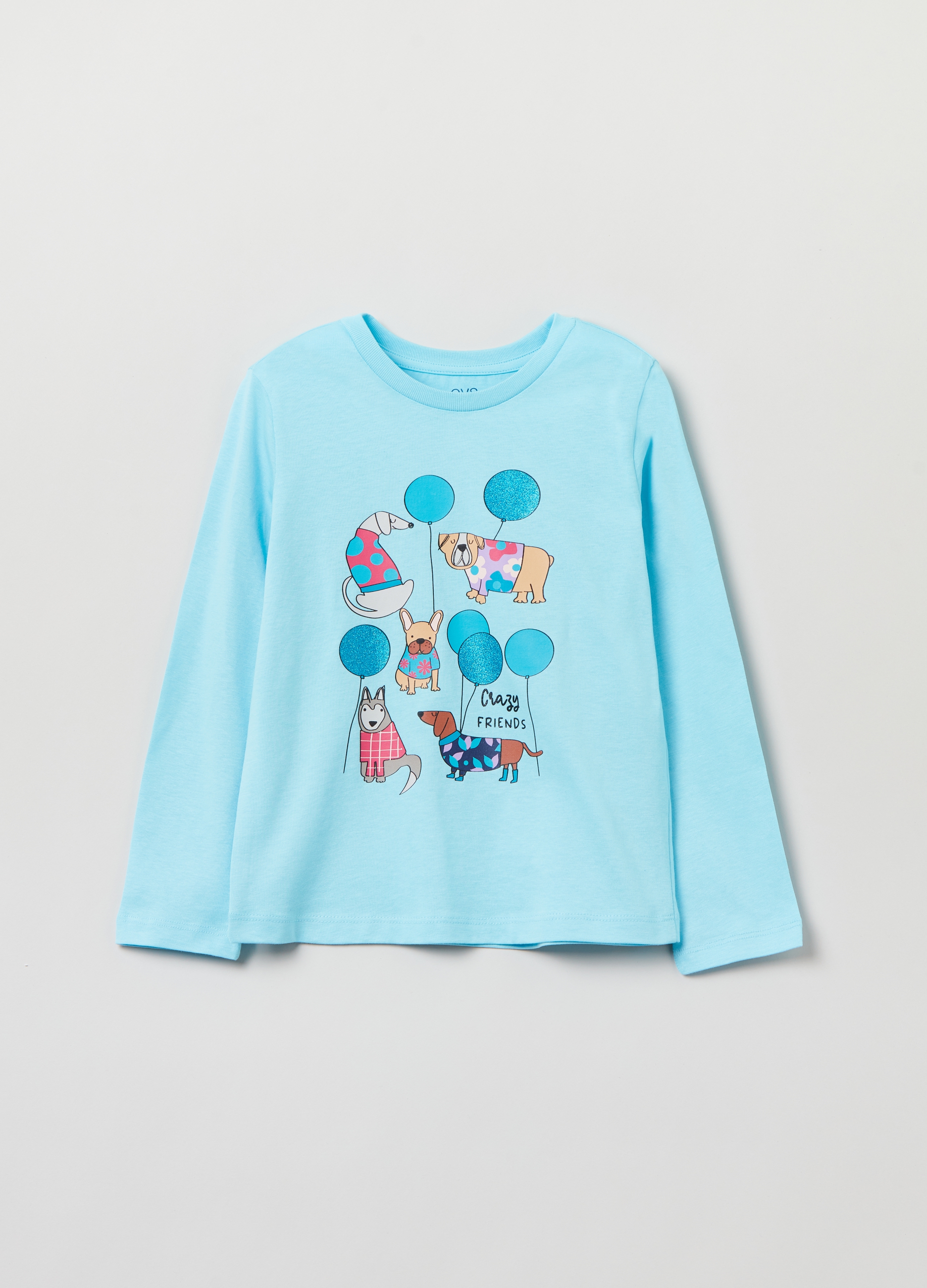 

Футболка OVS для девочек, голубая, 4-5 лет, 1892926, Голубой, 1892926
