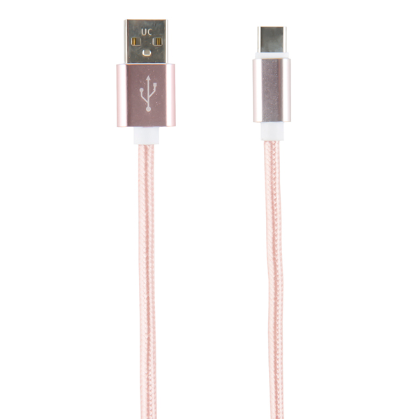 Кабель Red Line USB - Type-C, 2 метра, neylon, Pink
