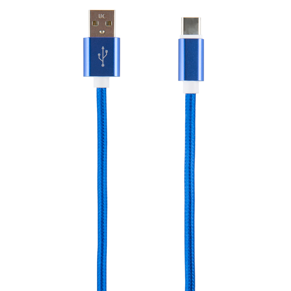 фото Кабель red line usb - type-c, 2 метра, neylon, blue