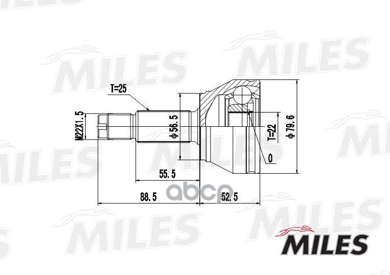 

Шрус Наружный Ford Fiesta/Mazda 121 1.25-1.8D 95-02 (Gkn 300872) Ga20105 Miles GA20105