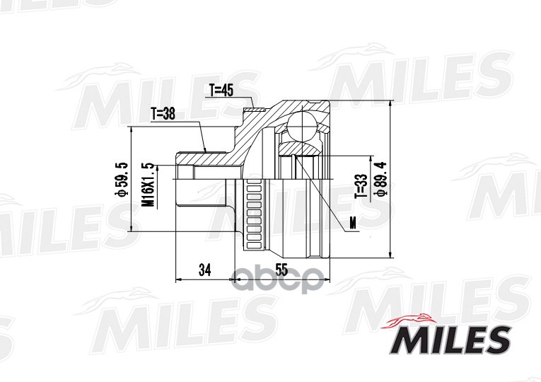 

Шрус Audi A4 Ii-Iii/A6 Ii 1.6-3.2 97-08 Нар. +Abs Miles GA20027
