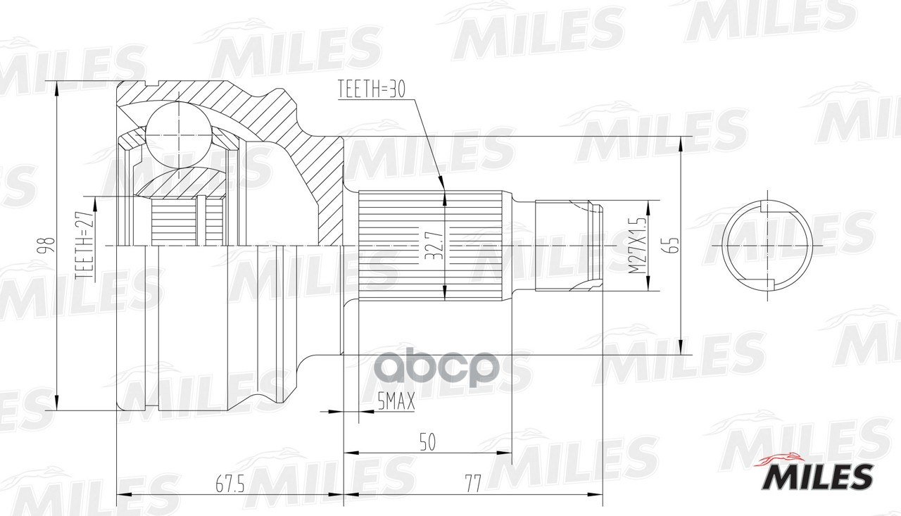

Шрус Bmw X5(E53) 00-07 Нар. Miles ga20042