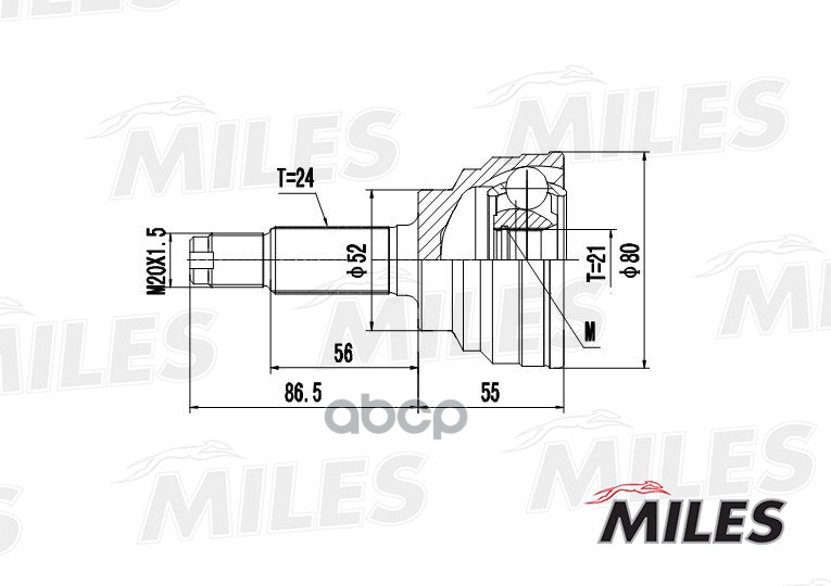 

Шарнирный Комплект, Приводной Вал Miles GA20187