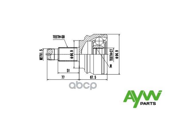 фото Шрус aywiparts aw1510191