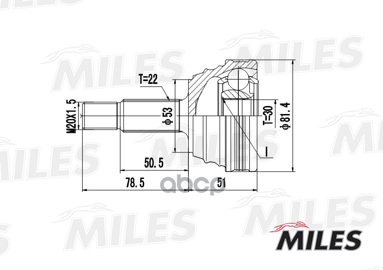 

Шрус Vw Polo/Lupo 1.0-1.9Sdi 94-05 Нар. Miles GA20520