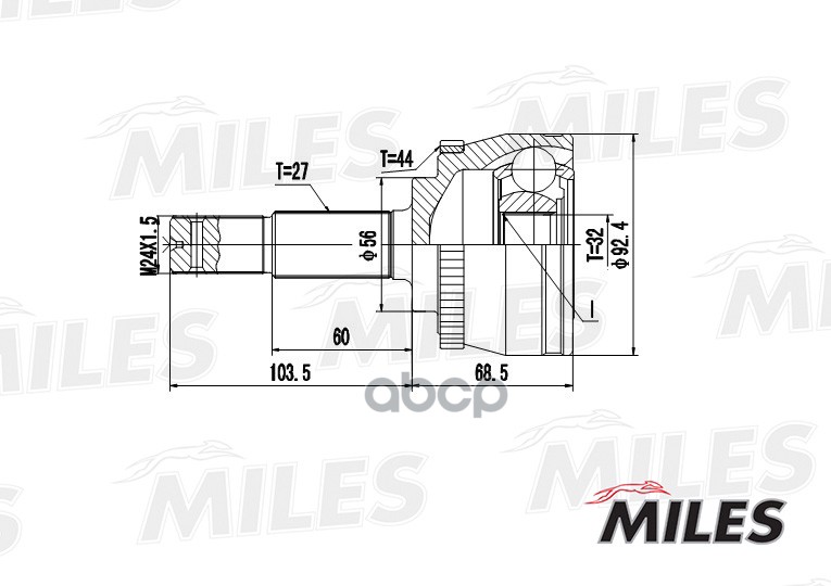 

Шрус Nissan Primera P11 1.6-2.0Td 96-02 Нар. +Abs Groove Type : Inner Miles GA20316