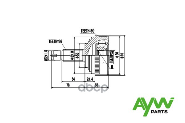 

Шрус AYWIparts AW1510034A