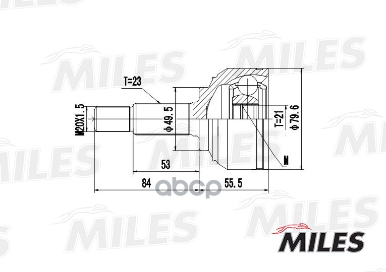 

Шрус Nissan Micra 1.0/1.2/1.4 03- Нар. Miles ga20304