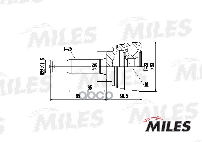 

Шрус Mitsubishi Colt I-Ii/Galant V/Lancer Ii-Iv/Hyundai 1.4T-2.4 79-96 Нар. Miles GA20265