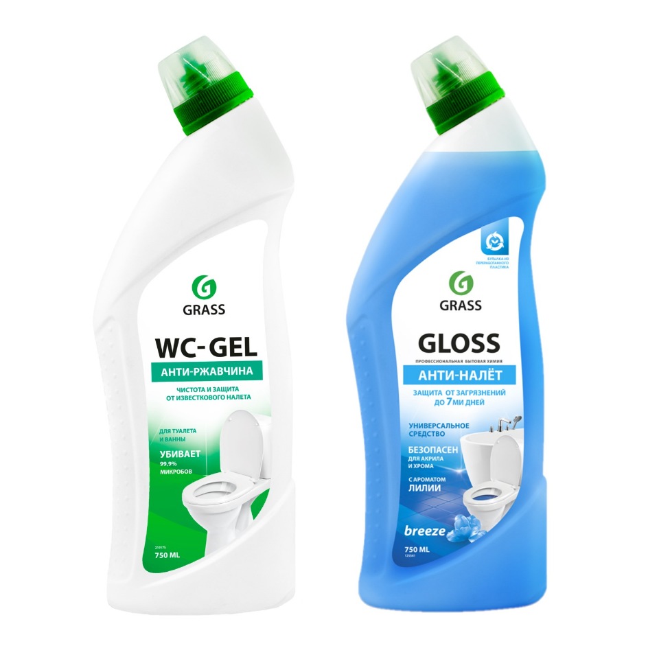 

WC-gel Средство д/сантехники 750 мл+ Gloss breeze Чистящий гель д/ванны и туалета 750мл