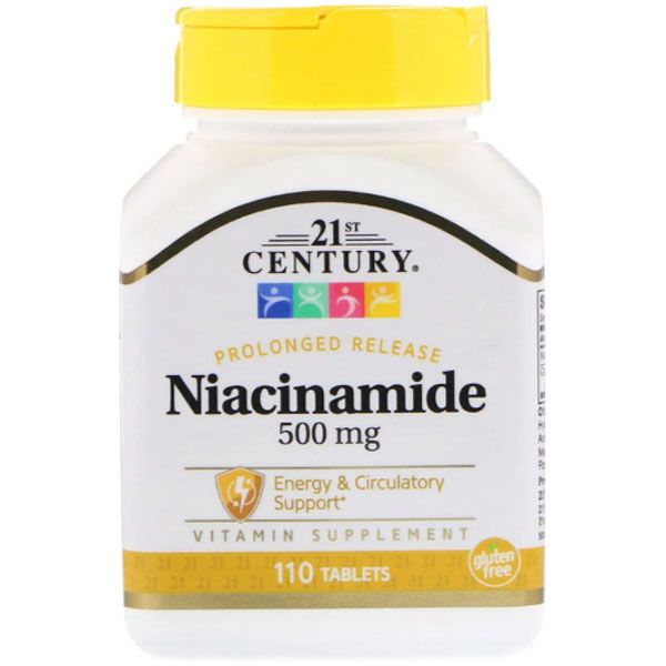 Витамин B3 21st Century Niacinamide 500 mg 110 таблеток 870₽