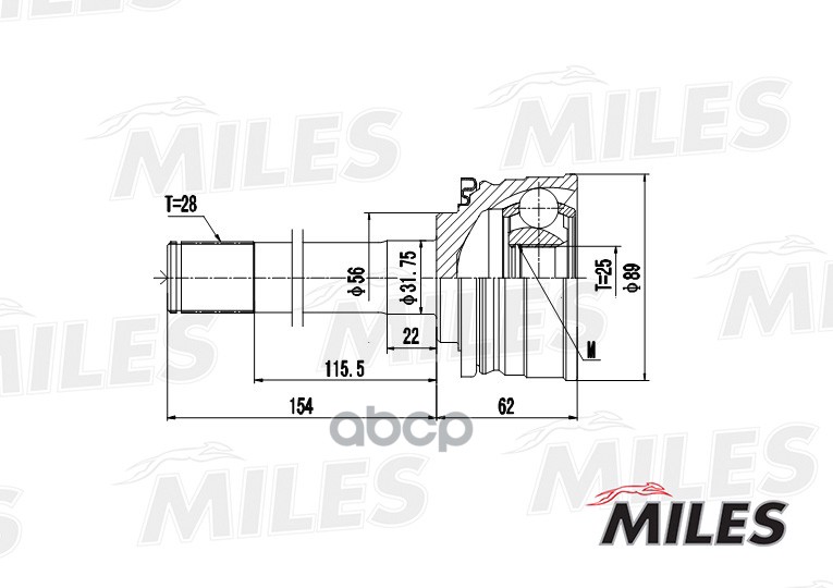 

Шрус Mitsubishi Pajero I-Ii 2.5Td-3.0 82-00 Нар. Miles GA20277