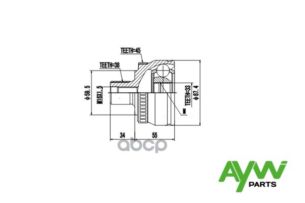 

Шрус AYWIparts AW1510159A
