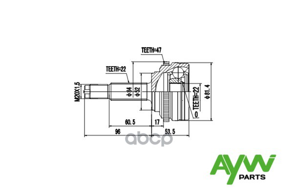 Шрус AYWIparts AW1510098A