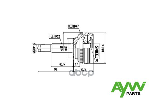 Шрус AYWIparts AW1510056A
