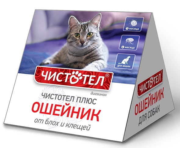 Ошейник от блох и клещей для кошек Чистотел Плюс, Домик, 35 см